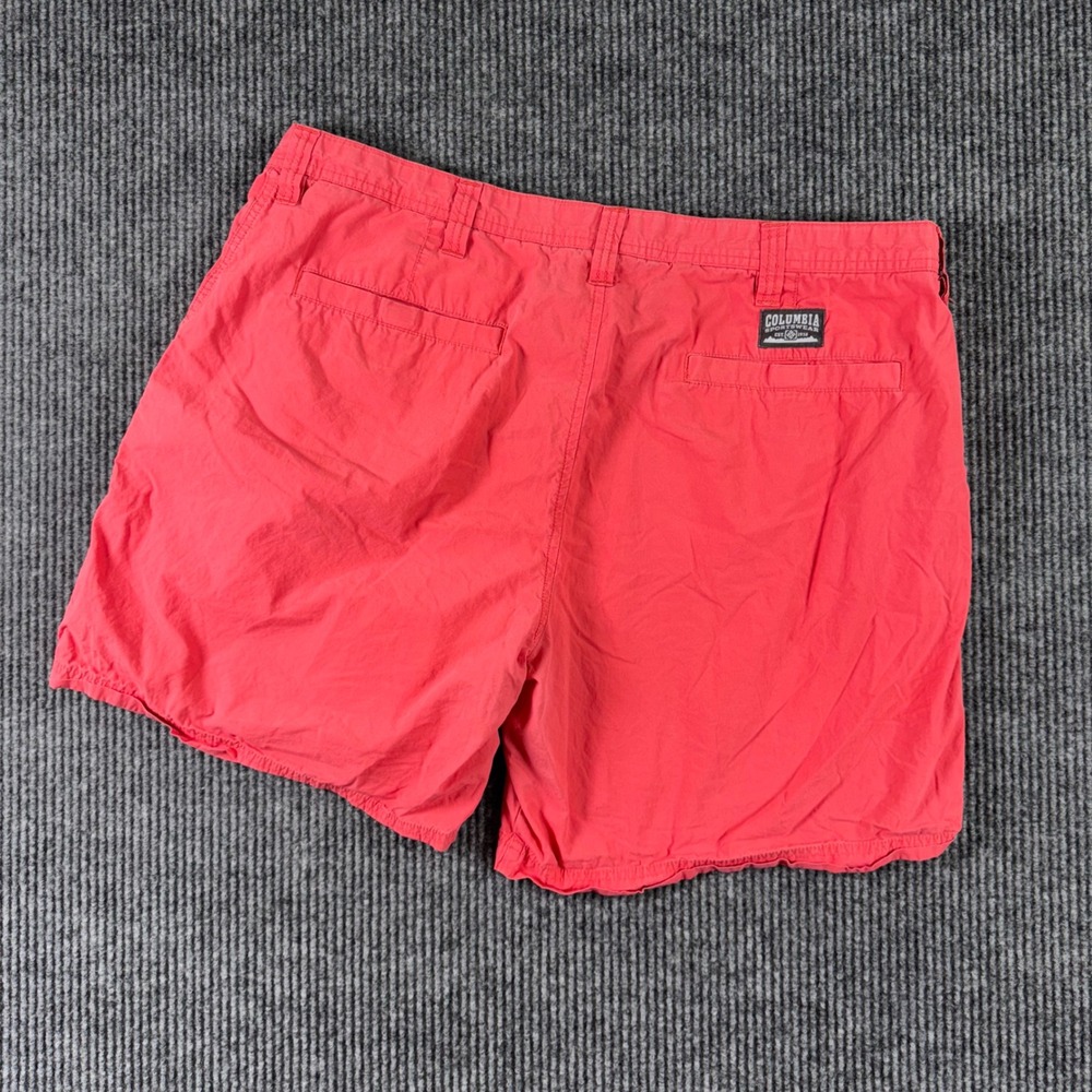 Columbia Mens 42 Outdoor Hiking Shorts Red Travel Walking Quick Dry Cargo‎ Style
